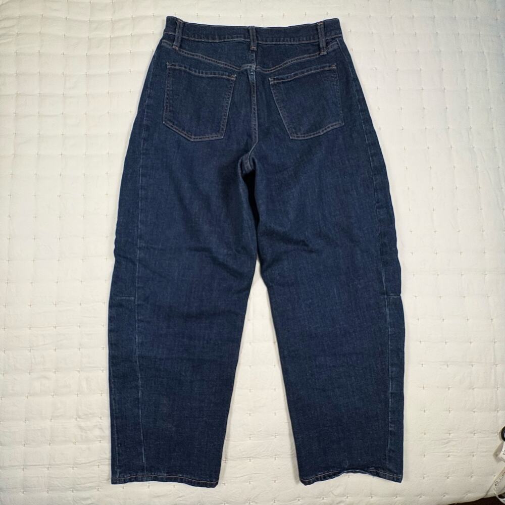 Old Navy High-Rise Barrel Leg Jeans Women's 10 Dark Blue Casual Chic - Picture 2 of 10